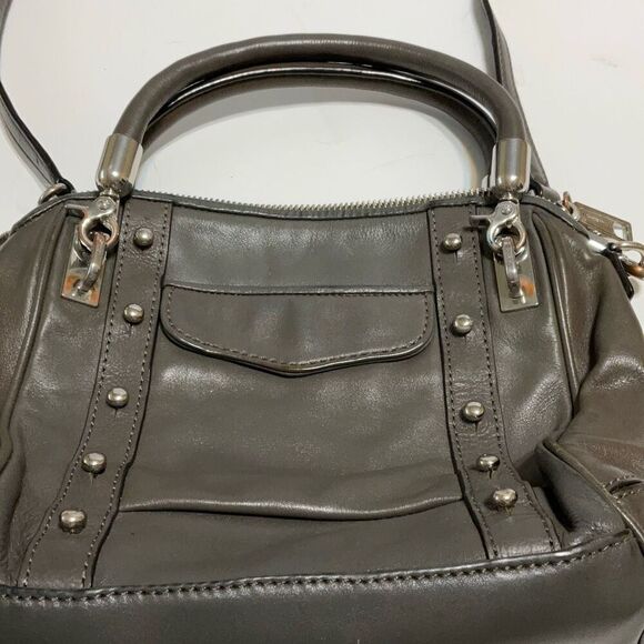 Rebecca Minkoff Leather Shoulder Bag, grey with Silver hardware. Heavy! - Picture 7 of 16